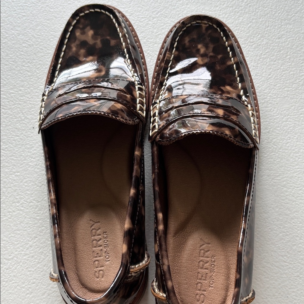 NEW Sperry Top Sider Seaport Penny Tortoise Leather Loafer Women’s Size 6.5